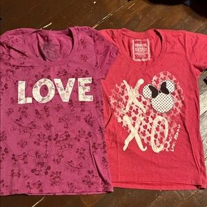 Disney Love and XO Mickey T-Shirts - Purple and Red